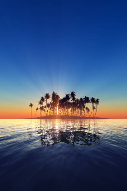 istock ilhouette of island sunset 1409748902
