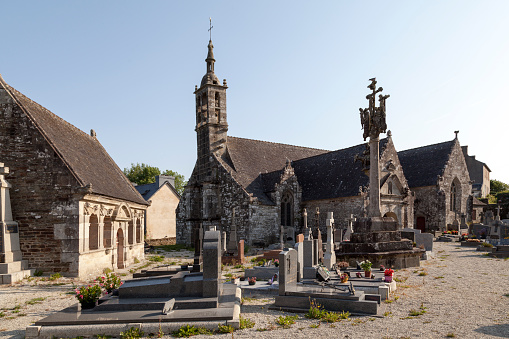 The parish enclosure of Lannédern including the ossuary, the Calvary, the cemetery and the Church of Saint-Edern.