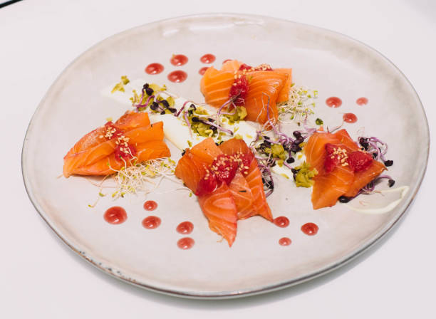 istock Excellent gourmet salmon tartare dish 1409749244