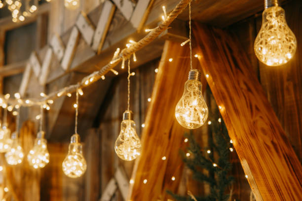 istock Luminous garland in the Christmas interior 1409751127