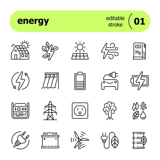 Vector illustration of Energy line icon