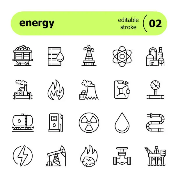 Vector illustration of Energy line icon