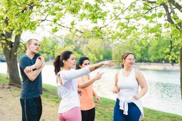 istock Group of joggers prepare for the morning run 1409756978