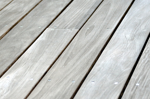 Natural materials - patio made of hard wood close up