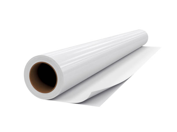 istock roll PVC film, Isolated on White Background, 3D rendering 1409762592