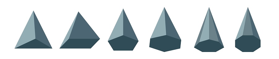 Pyramid Types Set Math Geometric Figures Triangular Rectangular ...