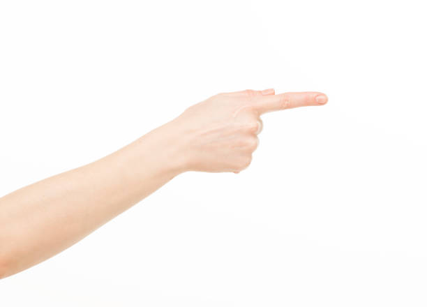 istock hands show gestures. female hands show gestures on a white background isolated. 1409767622