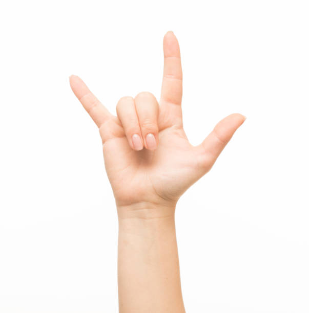istock hands show gestures. female hands show gestures on a white background isolated. 1409767659