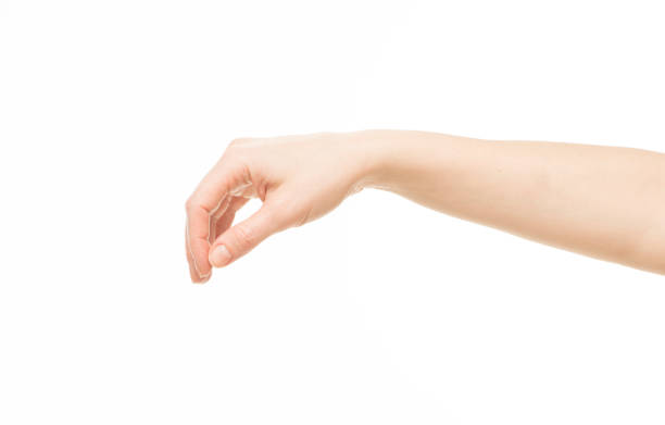 istock hands show gestures. female hands show gestures on a white background isolated. 1409767679