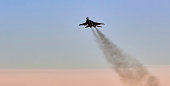 Aircraft fly from military airfields