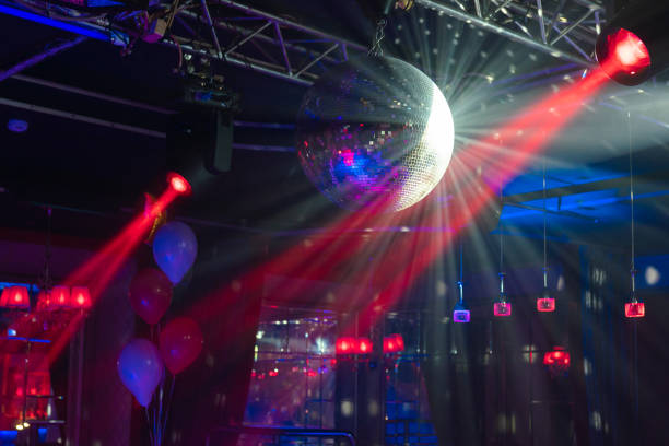 istock disco mirror ball. Abstract background from a night club. party lights disco ball. 1409777430