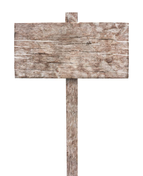 istock Old wooden sign isolated on white background 1409783694