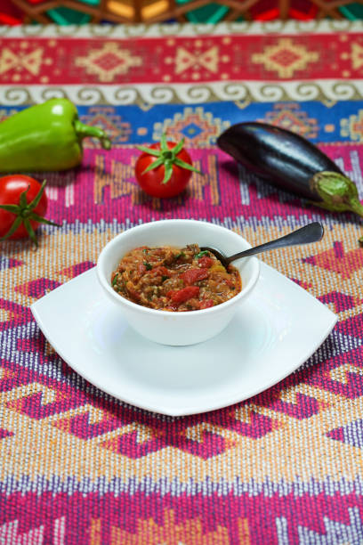 istock Eggplant caviar tomatoes garlic onion pepper 1409784347