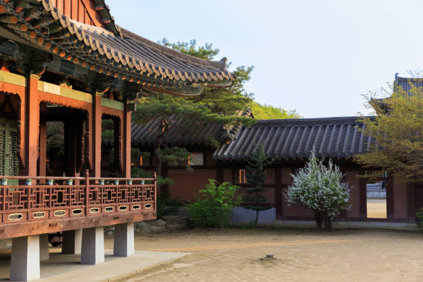 istock Old Buddhist temple complex in South Korea at sunset 1409790199