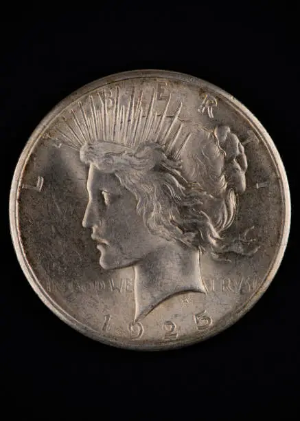 Photograph of a 1925 Silver Peace Dollar