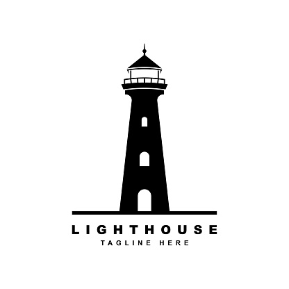 Lighthouse symbol design vector template. Beacon symbol illustration