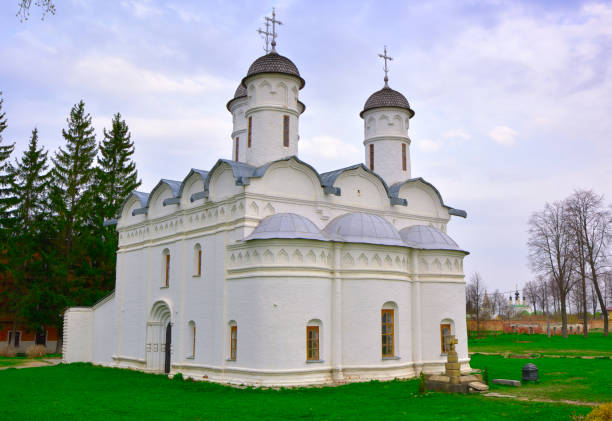 The Ordination Cathedral of the old monastery. The old Orthodox Church of Russian architecture of the XVI century. Suzdal, Russia, 2022
