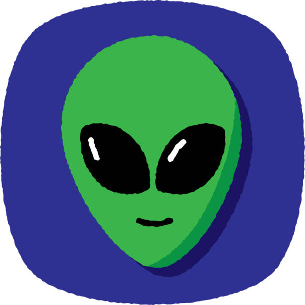ilustrações de stock, clip art, desenhos animados e ícones de alien doodle 4 - alien monster green futuristic