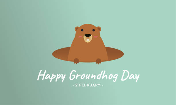 happy groundhog day, perfect for backgrounds, posters, covers, wallpapers, and more - groundhog day tatil stock illustrations