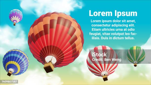 Low Angle Looking Up View Of Hot Air Balloons Stock Illustration - Download Image Now - Hot Air Balloon, Balloon, Looking At View