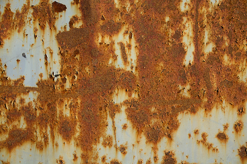Rusty doors on an old abandoned building.