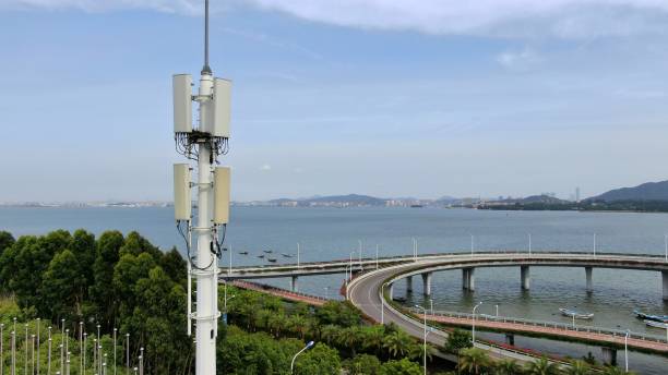 Mobile communication 5G signal tower Mobile communication 5G signal tower launch tower stock pictures, royalty-free photos & images