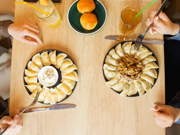 istock lunch on skewer dumplings or ravioli, in a cafe table top view 1409813463