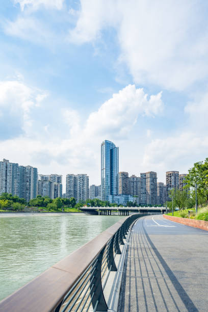 istock Sunny Chengdu Bridge Financial City 1409816333