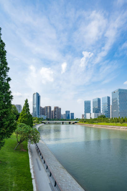 istock Sunny Chengdu Bridge Financial City 1409816369