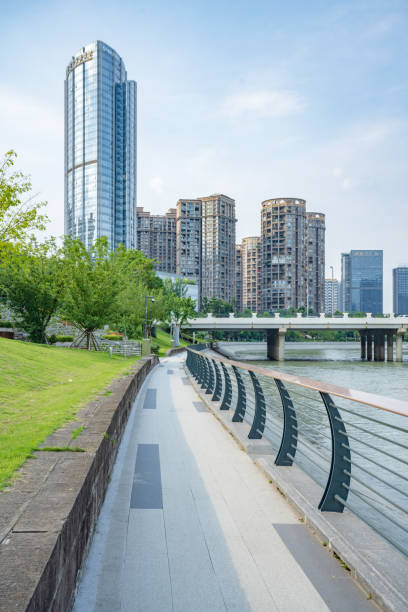 istock Sunny Chengdu Bridge Financial City 1409816384