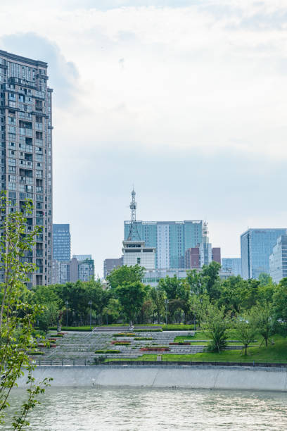 istock Sunny Chengdu Bridge Financial City 1409816466