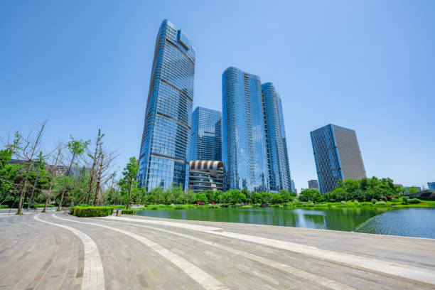 istock Sunny Chengdu Bridge Financial City 1409817106