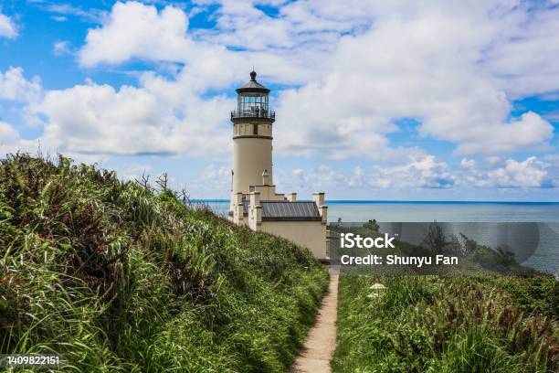 North Head Lighthouse At Cape Disappointment Stock Photo - Download Image Now - Travel, USA, State Park