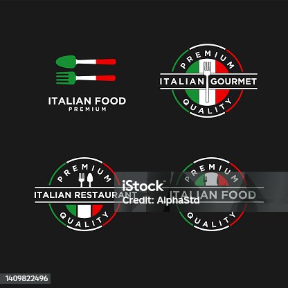 istock Italian food vector design illustration restaurant badge design icon template 1409822496