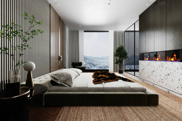 istock 3d render of beautiful interior design, bedroom 1409823854