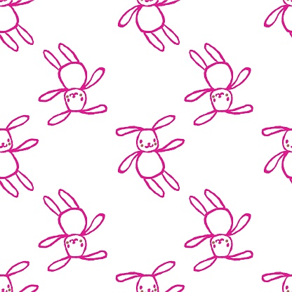 Upside Down Rabbit Drawig Bunny Rabbit Upside Down Seamless Pattern Stock Illustration - Download ...