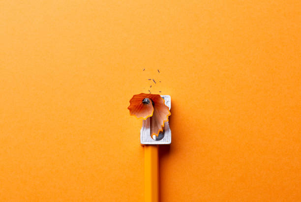 istock Wooden pencil with metal sharpener 1409829756