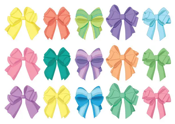 Photo of colorful bow and design on white background illustration vector
