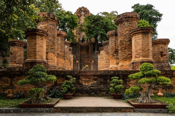 The historic cham temples of Po Nagar in Vietnam stock photo