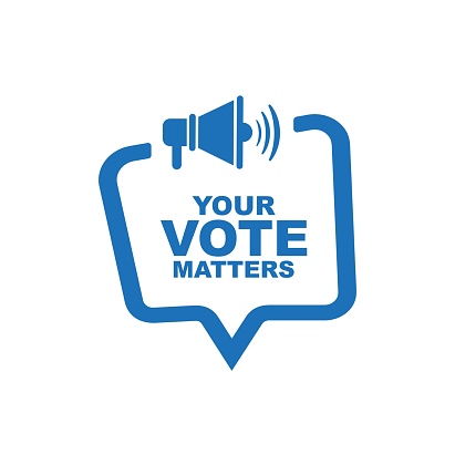your vote matters sign on white background