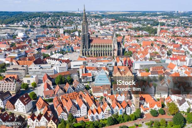 Old Town And Minster Of Ulm Aerial View Of Cityscape Stock Photo - Download Image Now