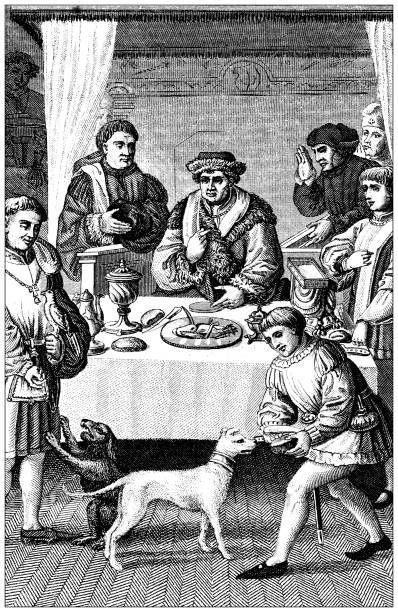 アンティーク彫刻イラストレーション、文明:イタリアの王子、1480年 - prince nobility dog men点のイラスト素材／クリップアート素材／マンガ素材／アイコン素材