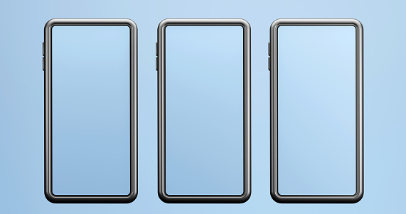 Smartphone mobile mockup on color background, Online business concept, 3d illustration