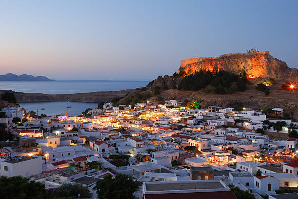 Old city in mediteranean sea, Lindos