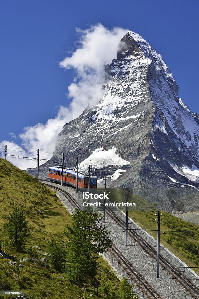 Gornergrat-Bahn und Matterhorn Berg, Schweiz - Lizenzfrei Schweiz Stock-Foto