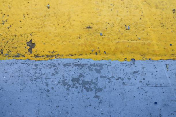 istock Corroded iron background, in yellow and blue colors. 1409846966