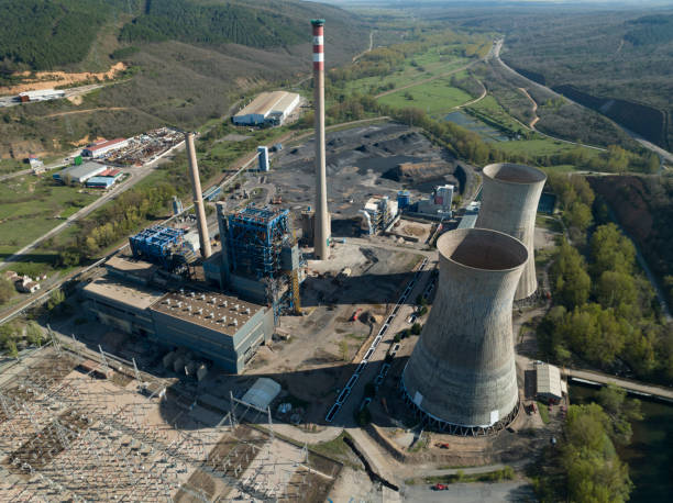 istock Old Coal-Burning power plant from aerial view 1409848895