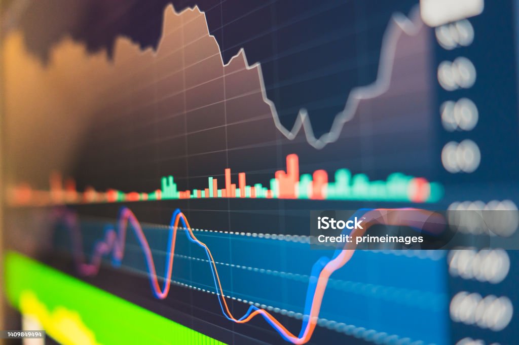 Business trade investment using option market open shorts position in europe stockmarket and cryptocurrency Business Stock Photo