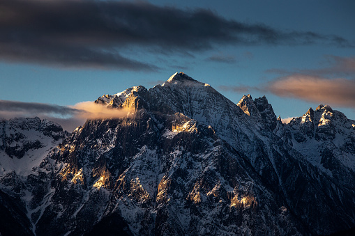 One of the peaks of Meili Snow Mountain in Shangri La, Yunnan, China.