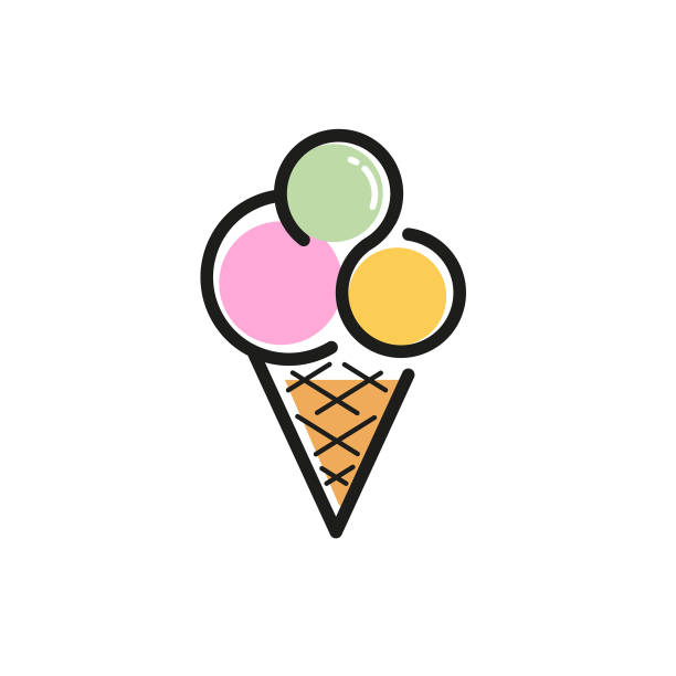 illustrazioni stock, clip art, cartoni animati e icone di tendenza di logo icona del gelato - frozen sweet food